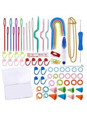 Crochet Knitting Accessories Kit 91 Piece Stitch Markers Yarn Needles Craft Set